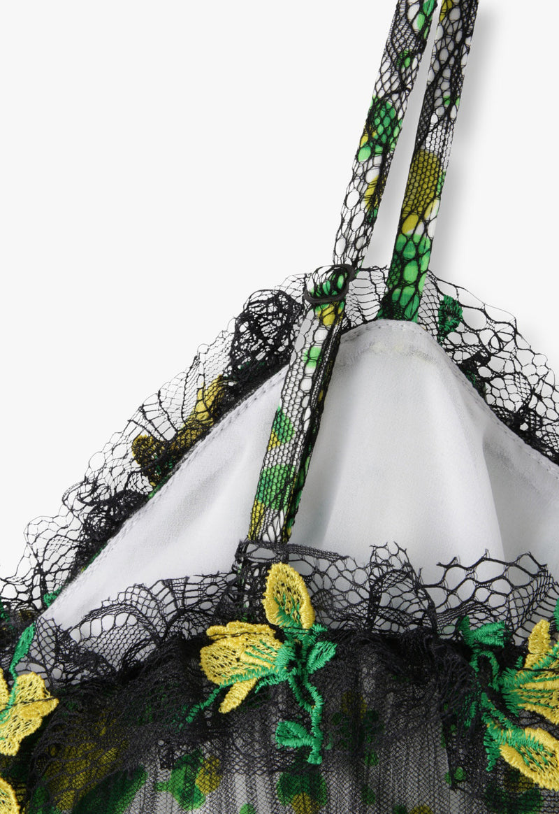 ROSEBUDS LACE COMBO SLIP DRESS