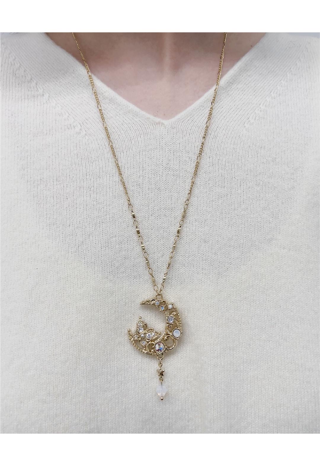 【限量版礼盒装】蝴蝶与新月图案项链