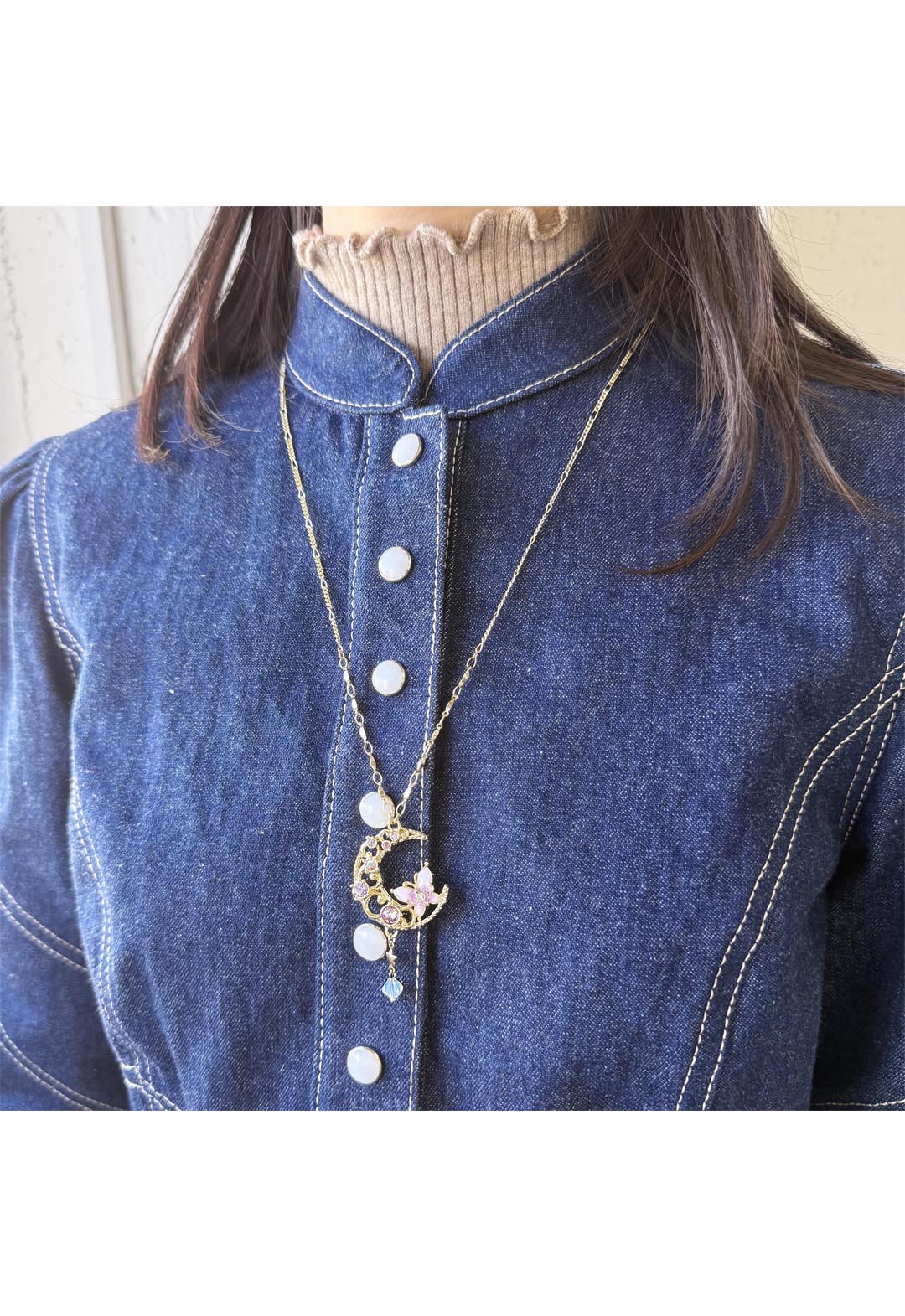 【限量版礼盒装】蝴蝶与新月图案项链