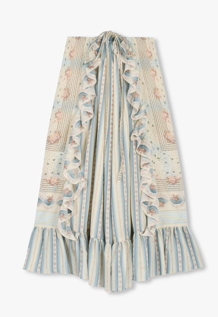 HERITAGE SCARF PRINT COTTON SKIRT