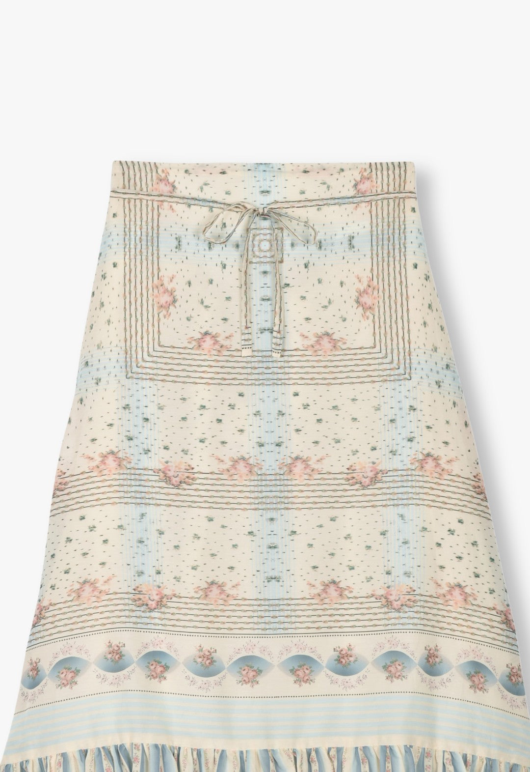 HERITAGE SCARF PRINT COTTON SKIRT