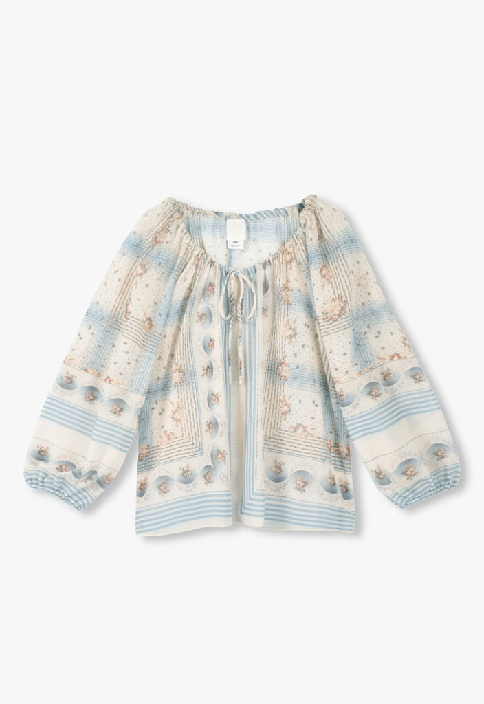 HERITAGE SCARF PRINT CHIFFON BLOUSE