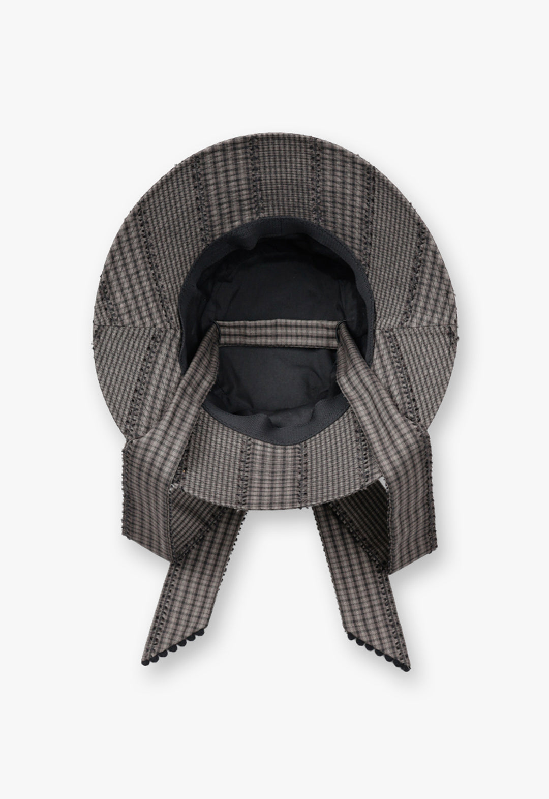 Cat ear checkered cloche hat