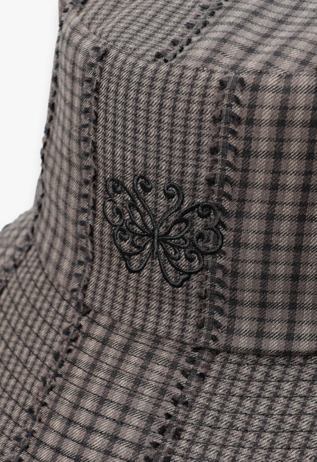 Cat ear checkered cloche hat