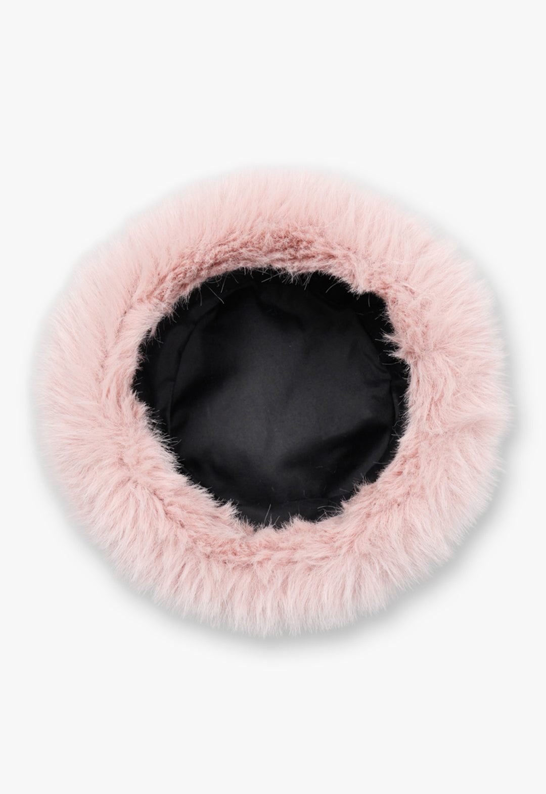 Eco-fur patch cloche hat
