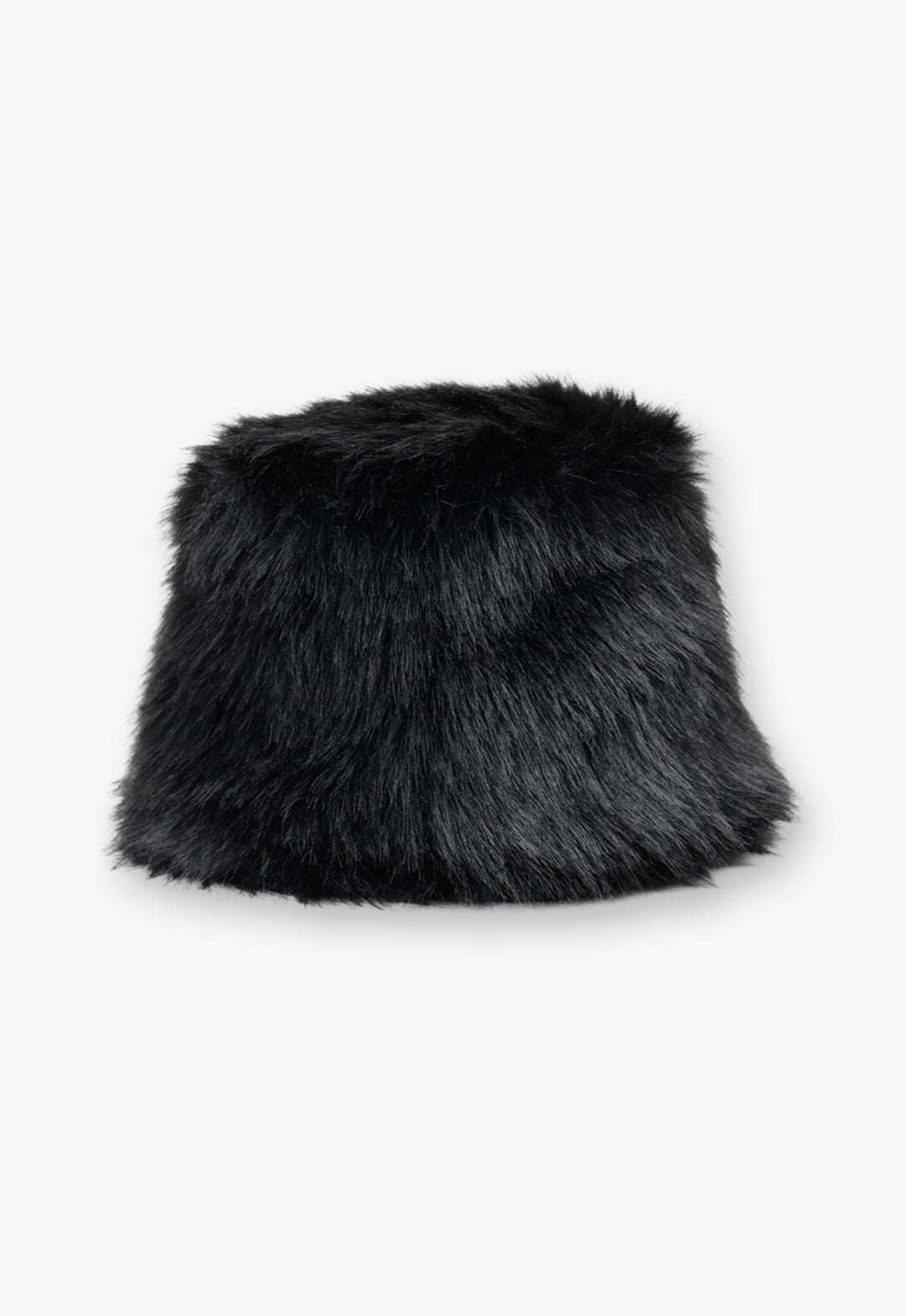 Eco-fur patch cloche hat