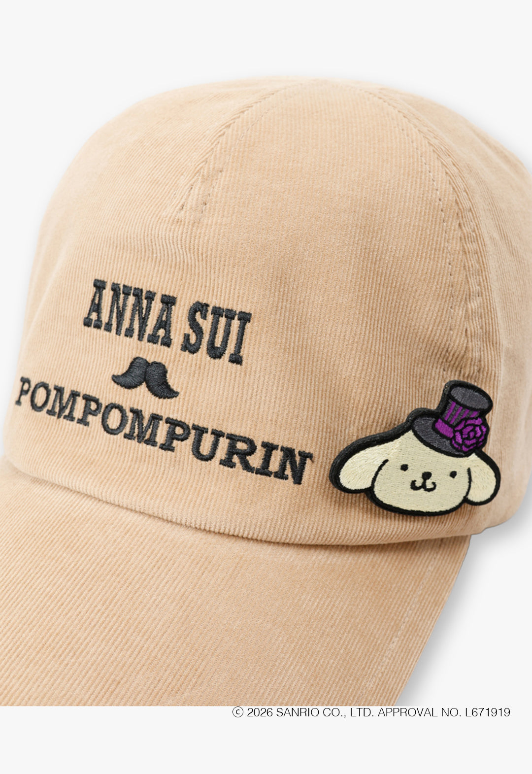 ANNA SUI x Pompompurin embroidery brooch cap