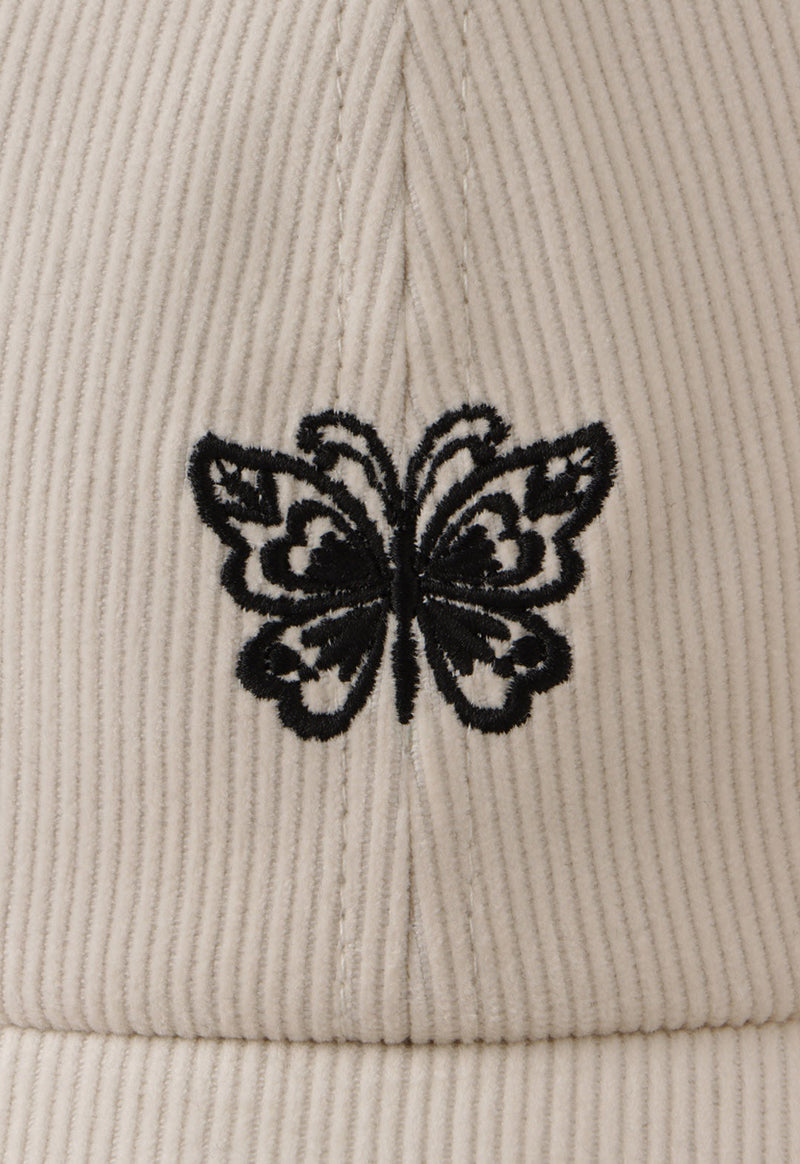 Corduroy Embroidered Cap