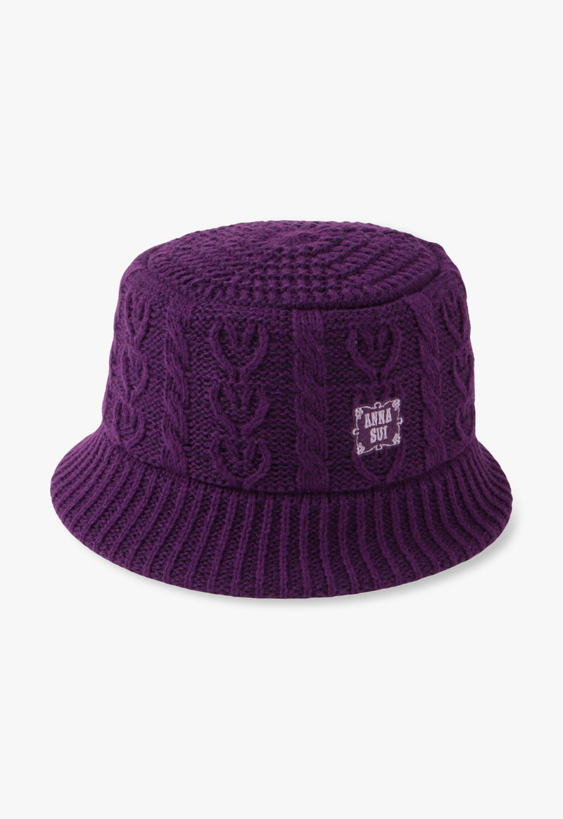 Heart Cable Knitting Thermo Pocket Hat