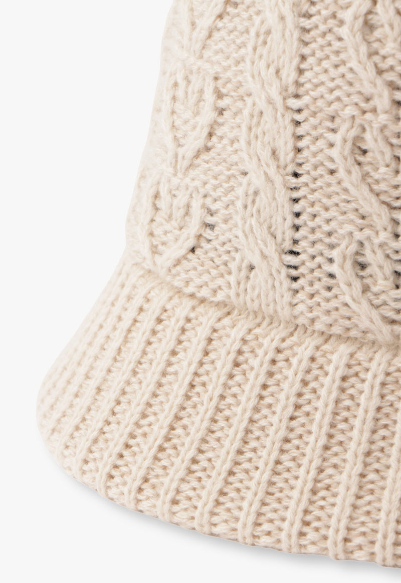 Heart Cable Knitting Thermo Pocket Hat