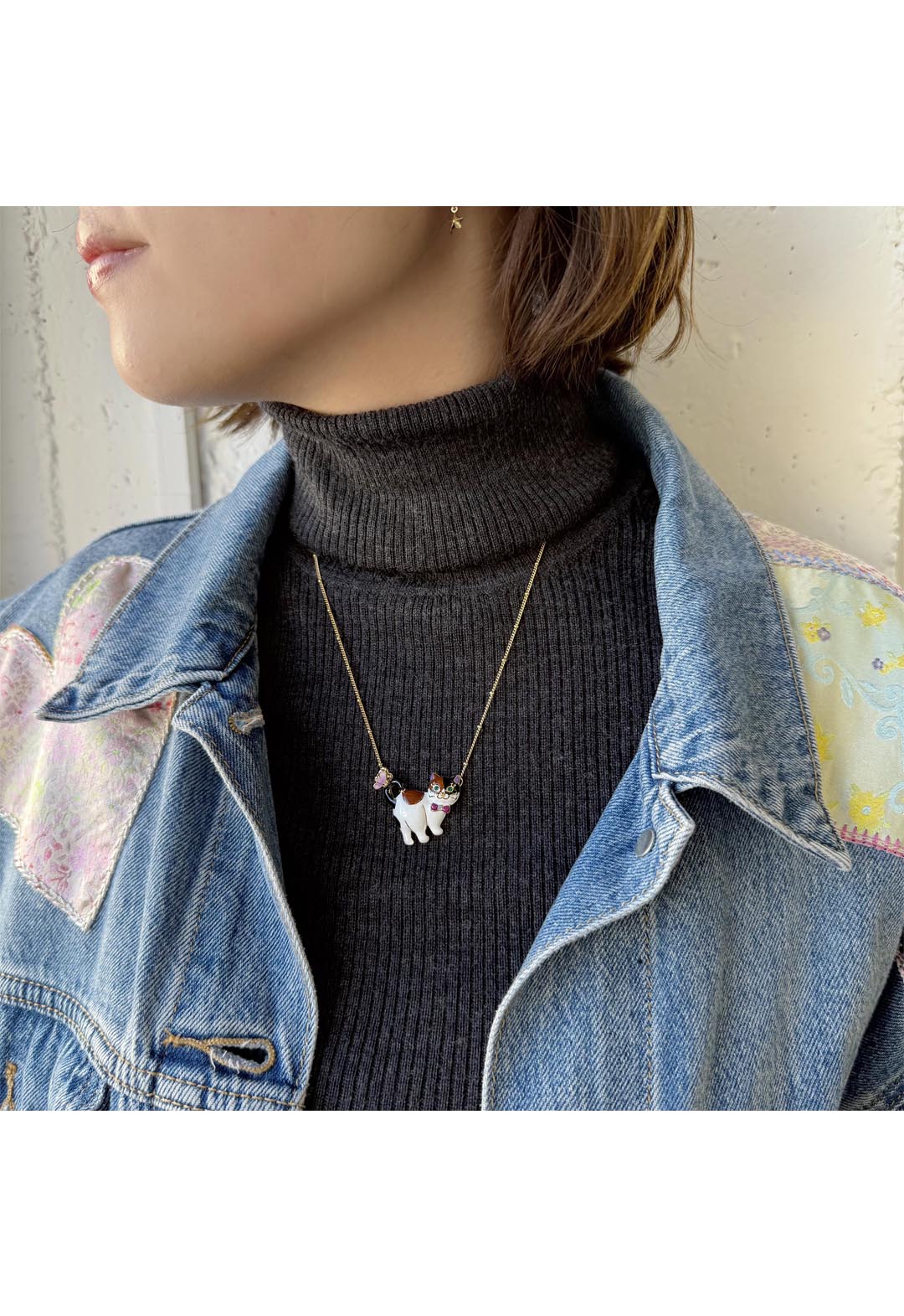 印花布TiTi图案项链