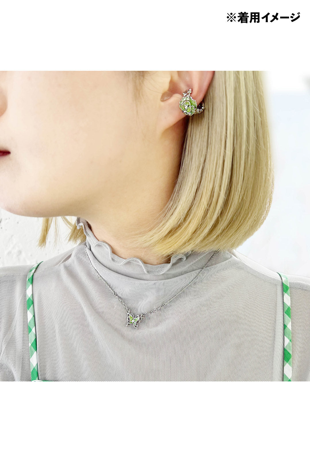 [Limited Edition BOX Item] Birthstone Color <September Sapphire> Necklace & Ear Cuff Set