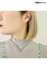 Birthstone Color &lt;Ruby&gt; Necklace &amp; Ear Cuff Set