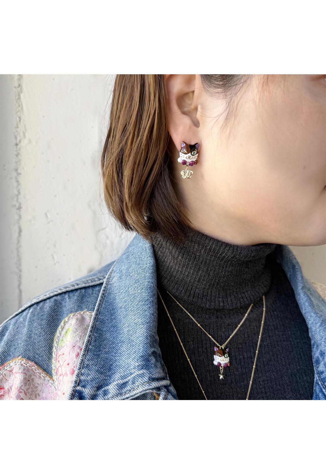 三毛ティティモチーフ　ピアス