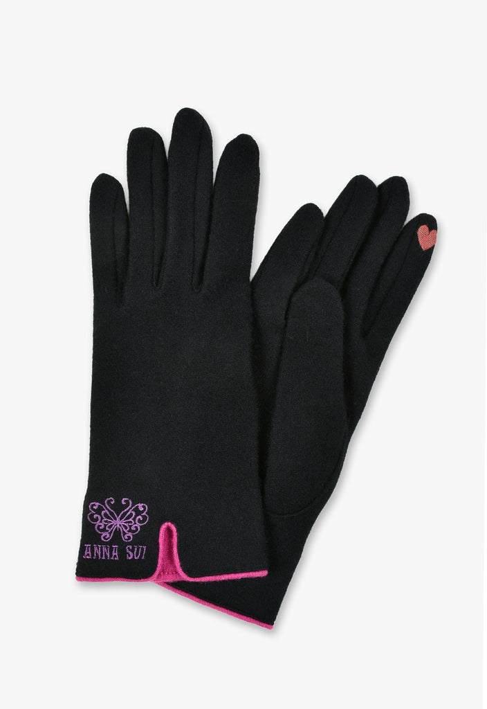 バタフライ刺繍 スマホ対応手袋