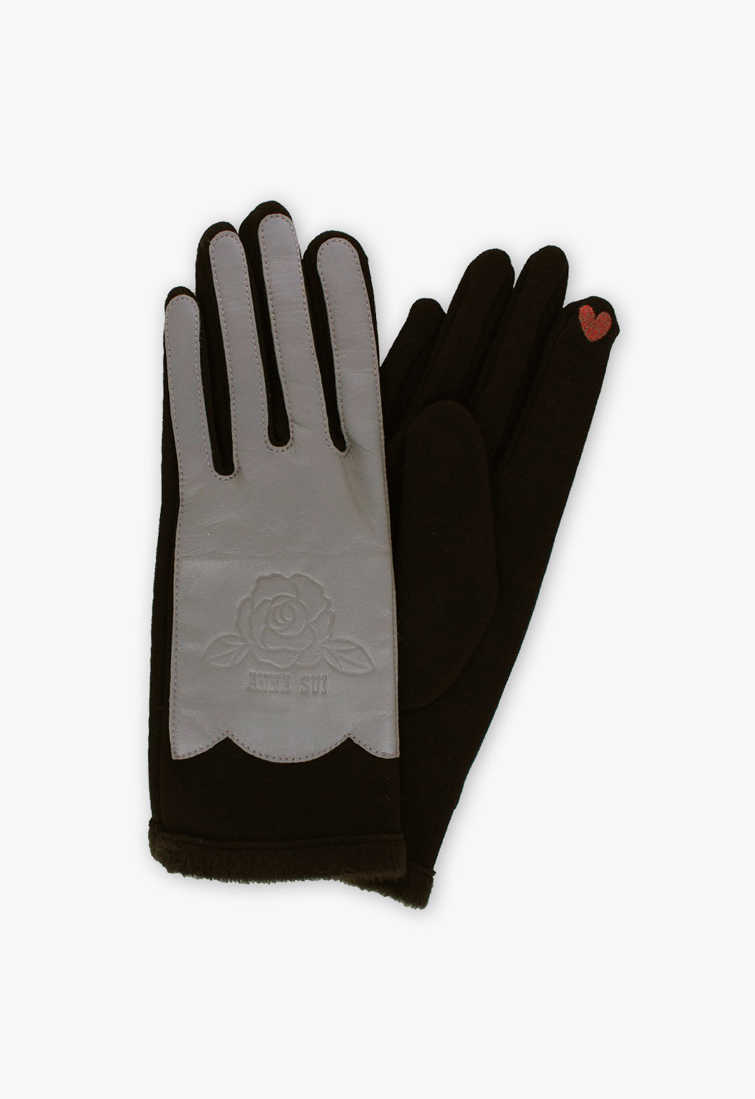 玫瑰皮革智能手机兼容手套