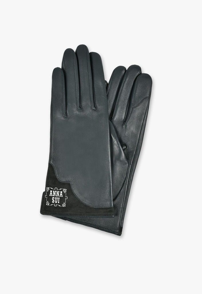 シルバーロゴプリント スマホ対応革手袋