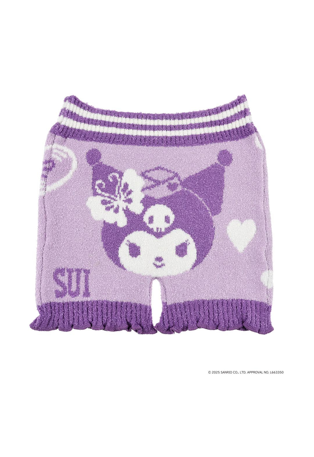 My Melody and Kuromi print leggings, 1/4 length, stretchy (Kuromi)