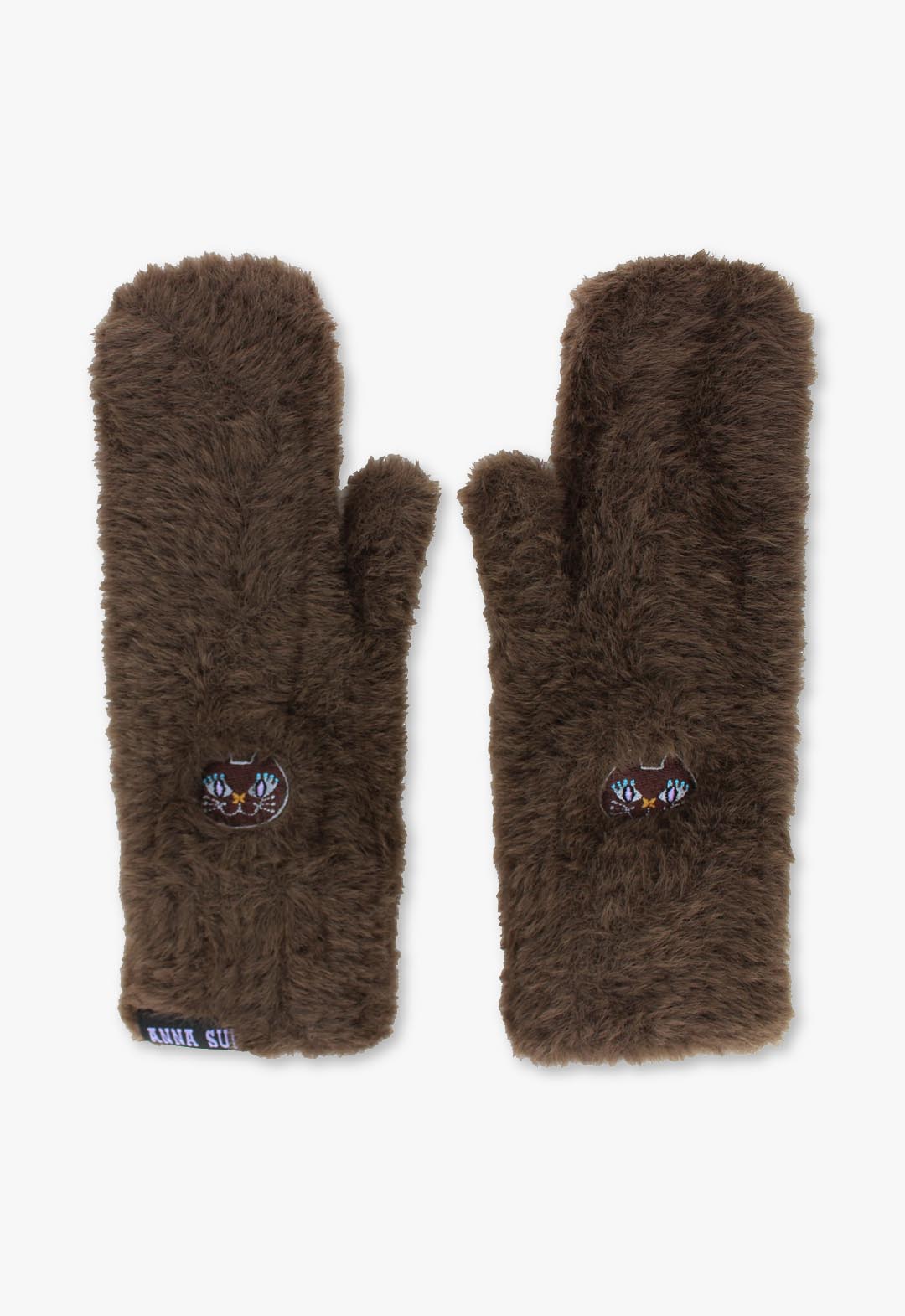 Fluffy, smartphone-compatible knitted mittens.