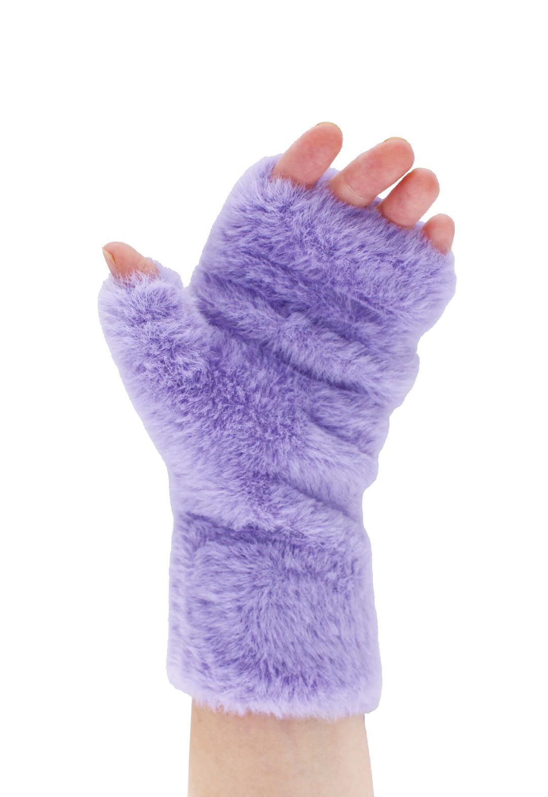 Fluffy, smartphone-compatible knitted mittens.