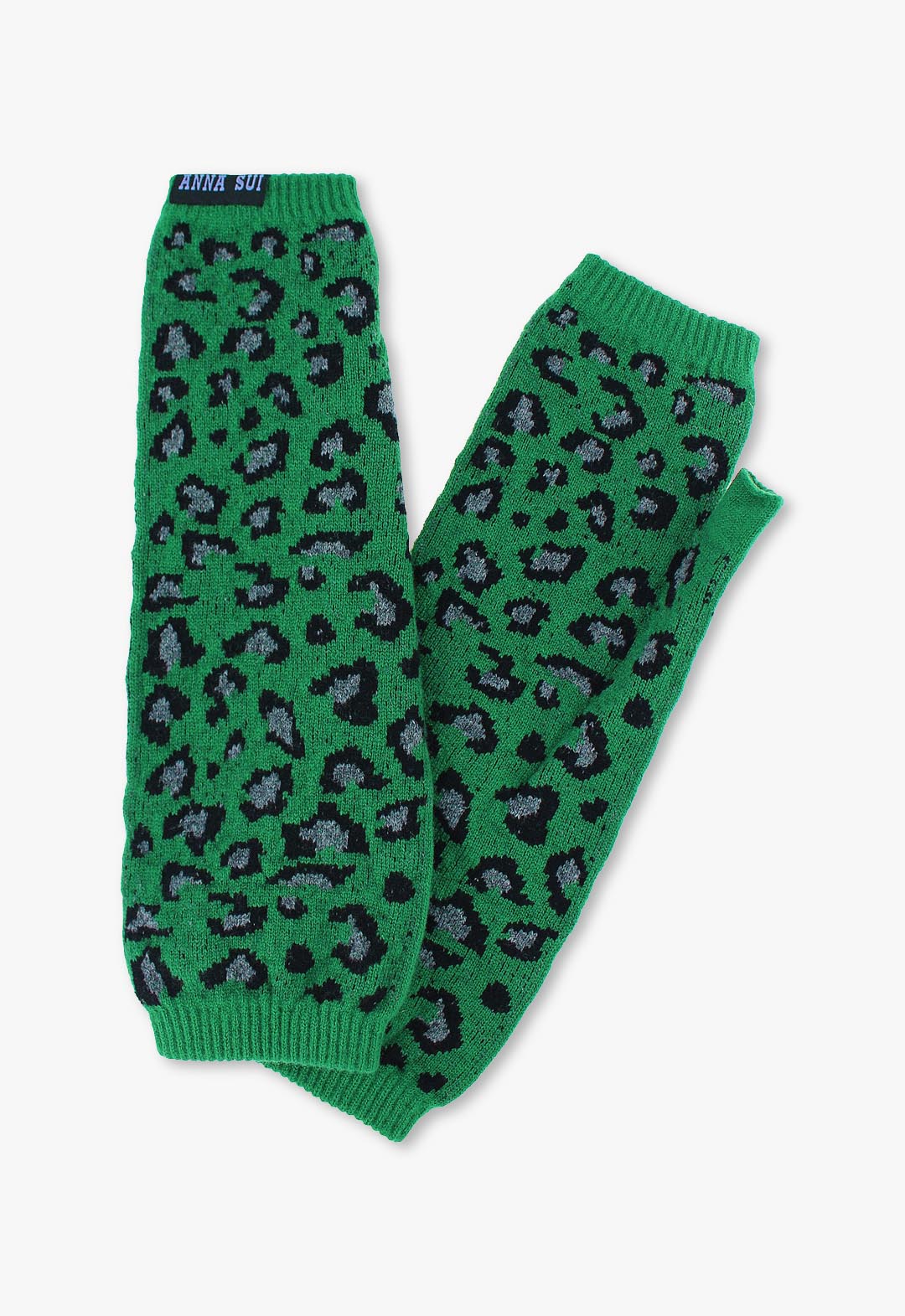 Leopard print knit arm warmers