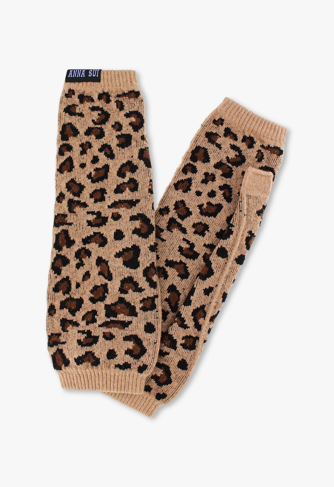 Leopard print knit arm warmers