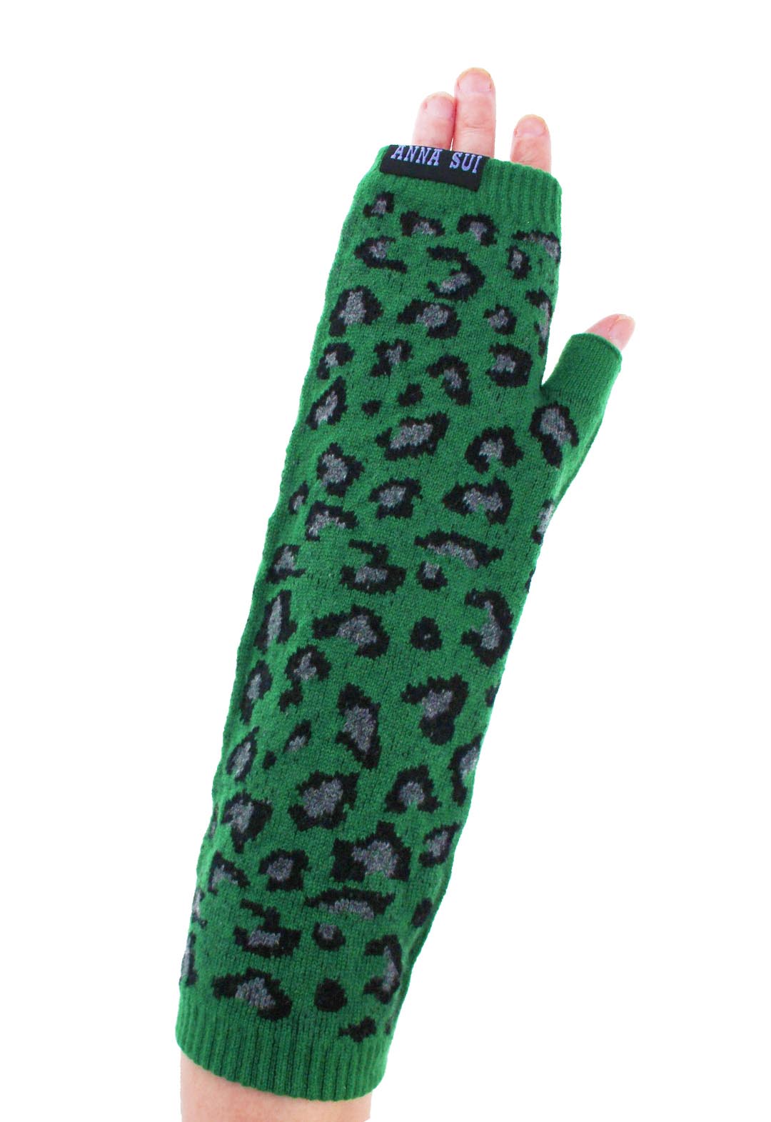 Leopard print knit arm warmers