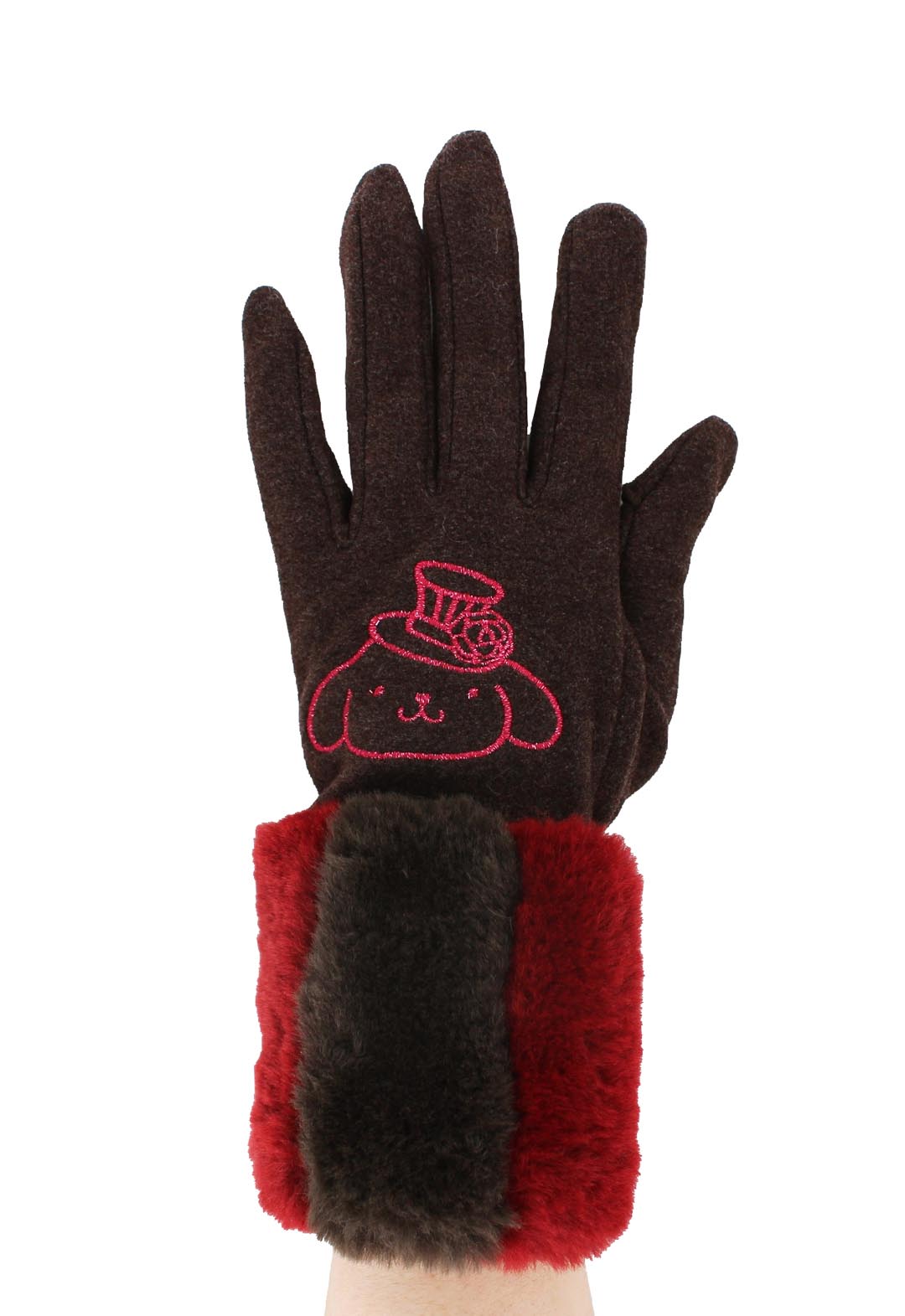 Pompompurin Fur-trimmed Smartphone Compatible Gloves
