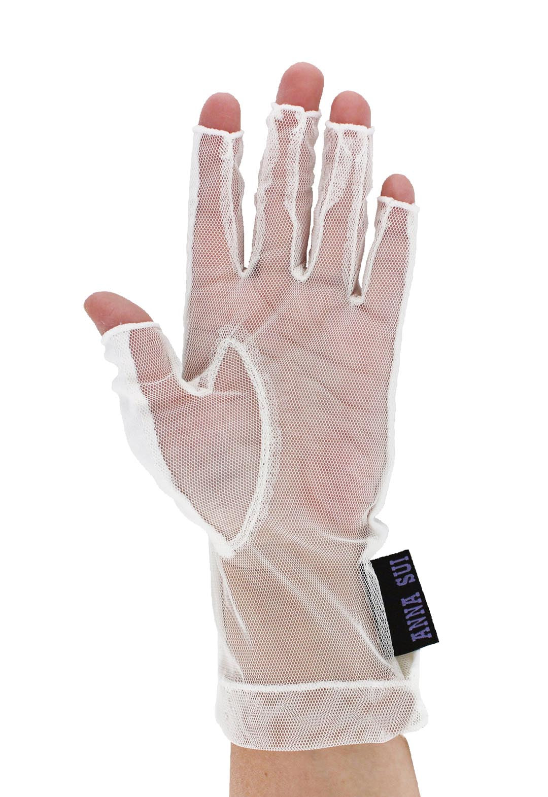 UV Protection Short Gloves with Butterfly Rhinestones and Fingerless Design