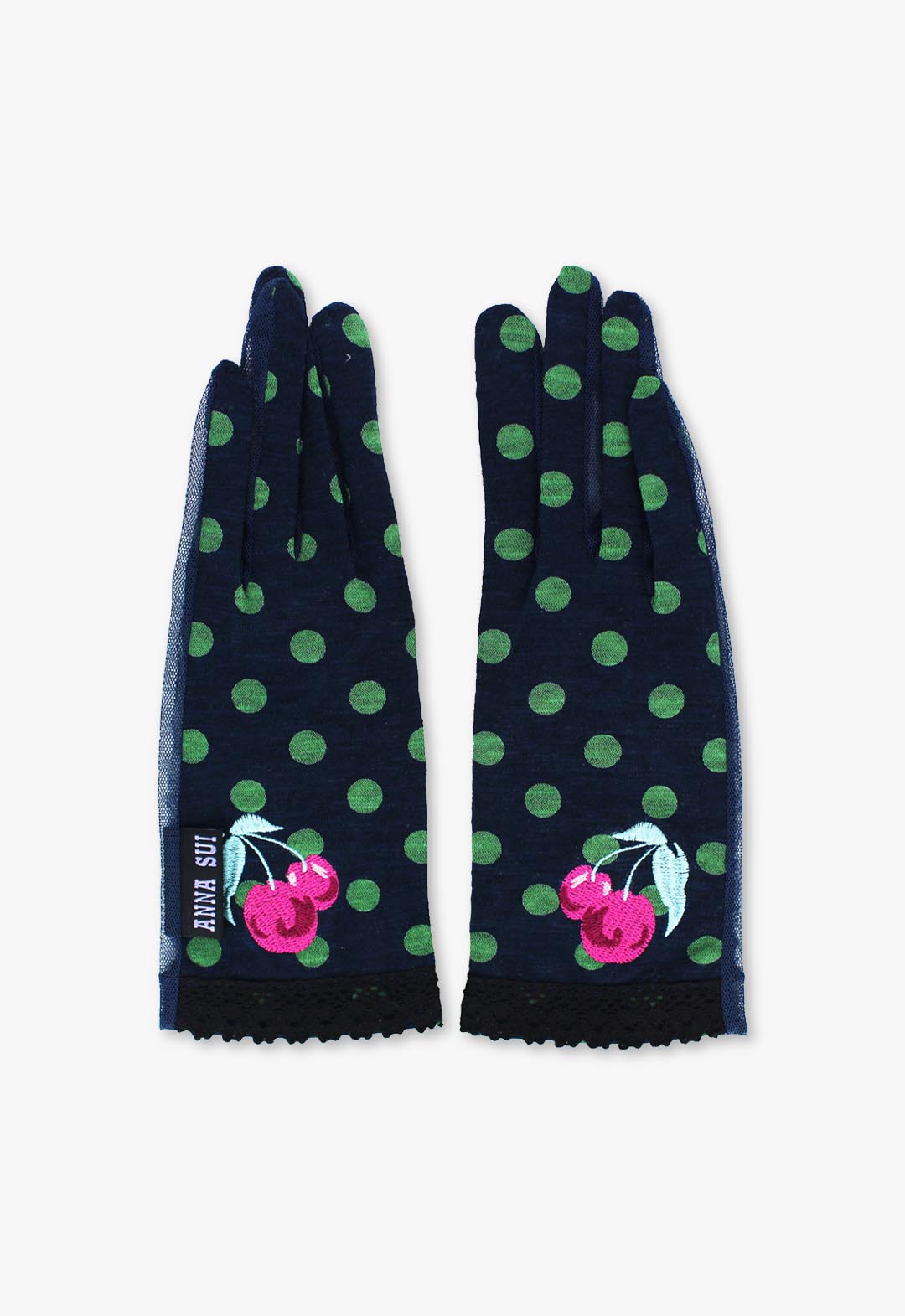 櫻桃圖案的防紫外線短手套