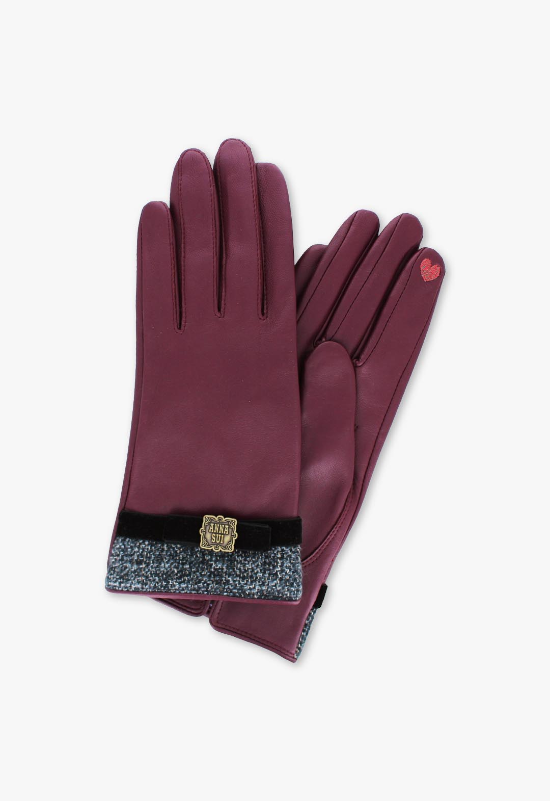 Smartphone-compatible leather gloves with metal plate