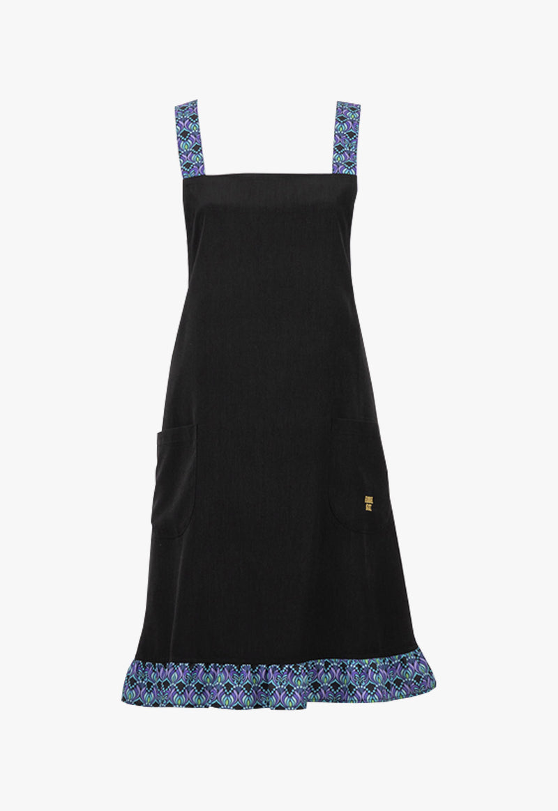 Black Combination Cross Apron