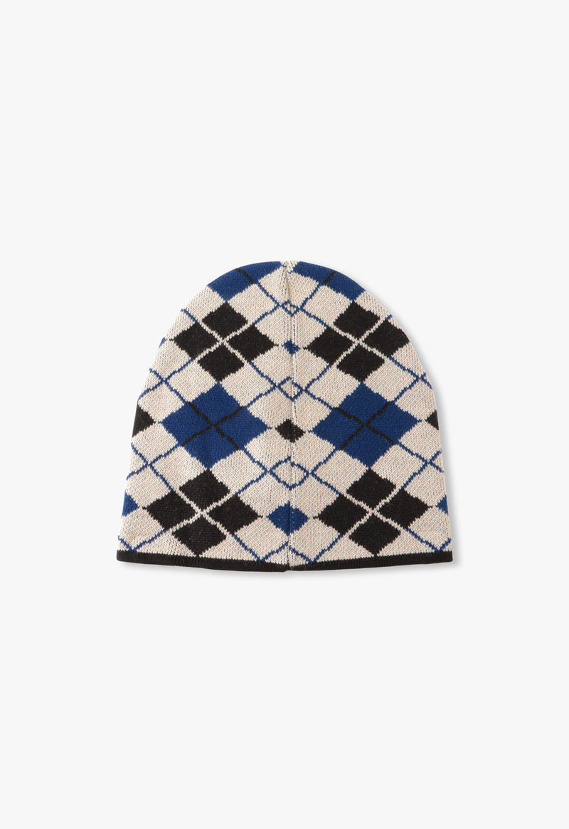 ARGYLE BEANIE WITH PATCH