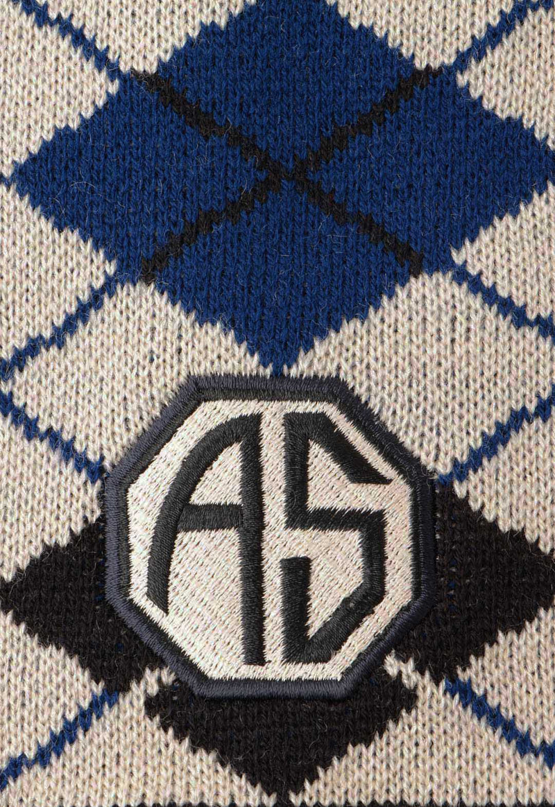 ARGYLE BEANIE WITH PATCH