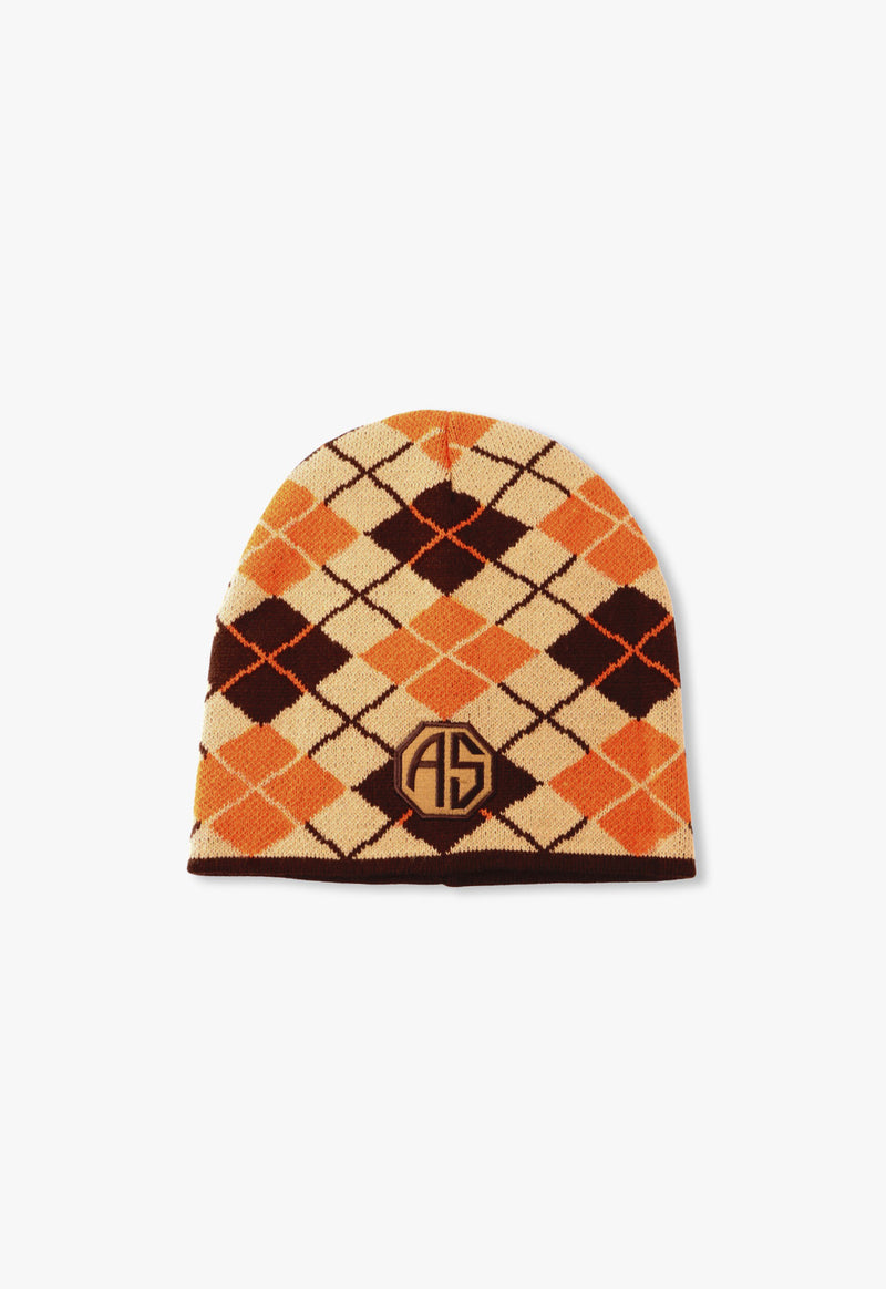 ARGYLE BEANIE WITH PATCH