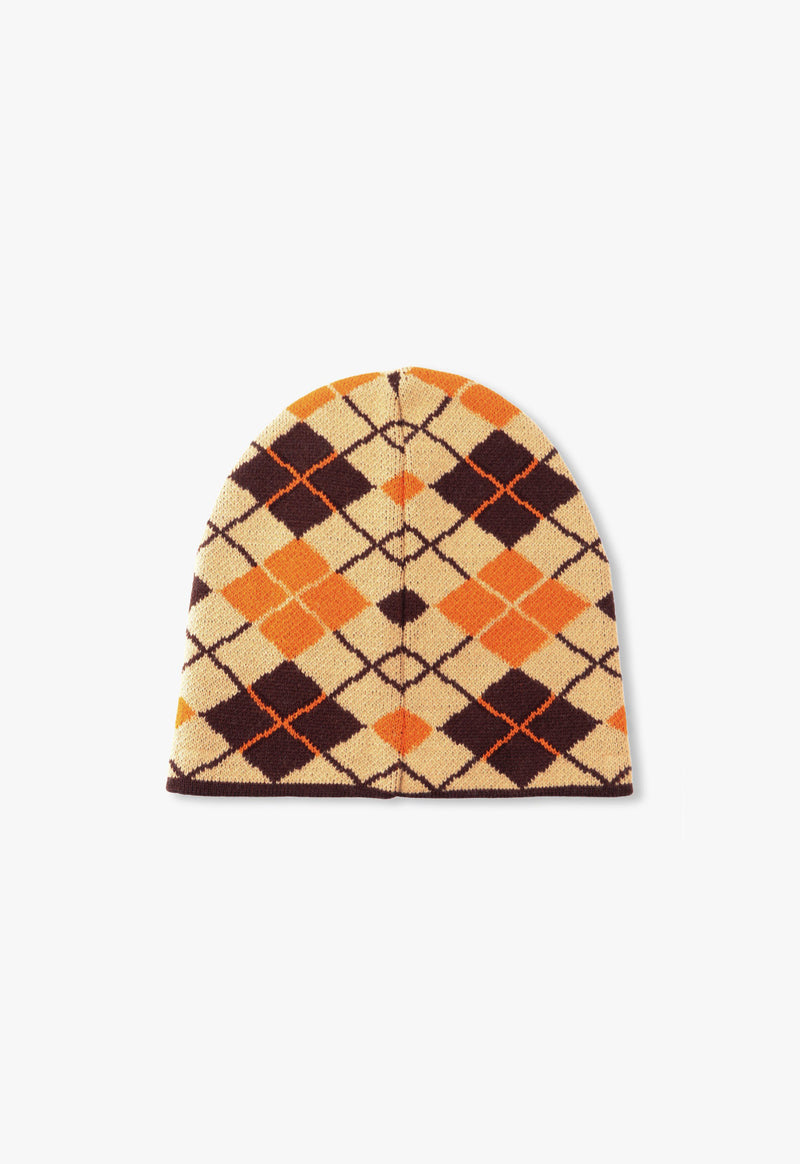 ARGYLE BEANIE WITH PATCH