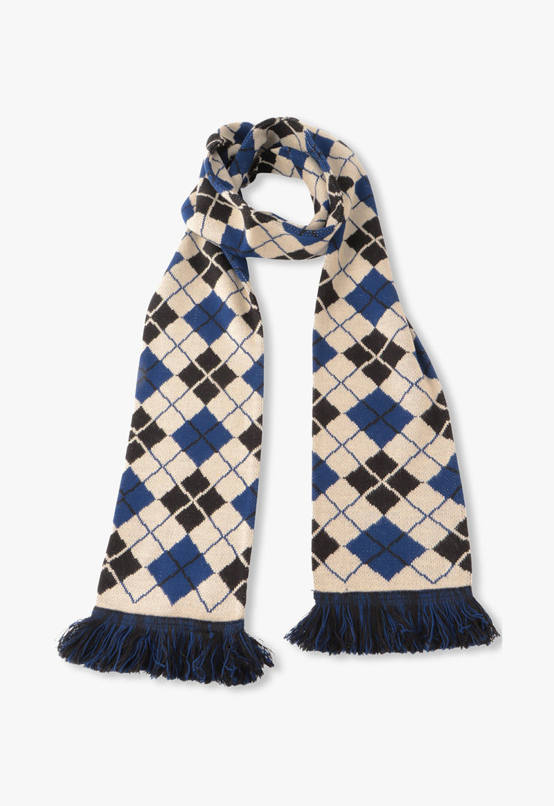 ARGYLE LONG JACQUARD SCARF