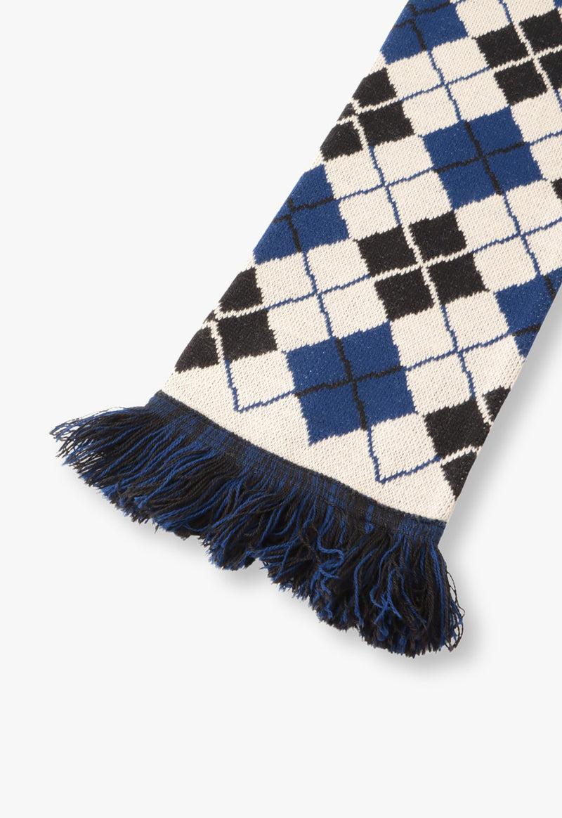 ARGYLE LONG JACQUARD SCARF