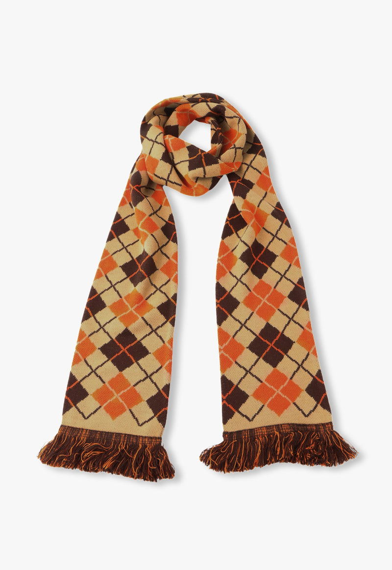 ARGYLE LONG JACQUARD SCARF