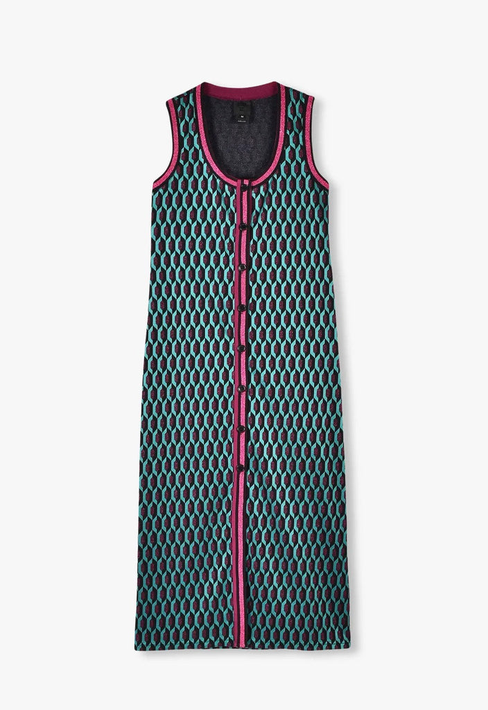 GLITTER GEO JACQUARD LONG VEST