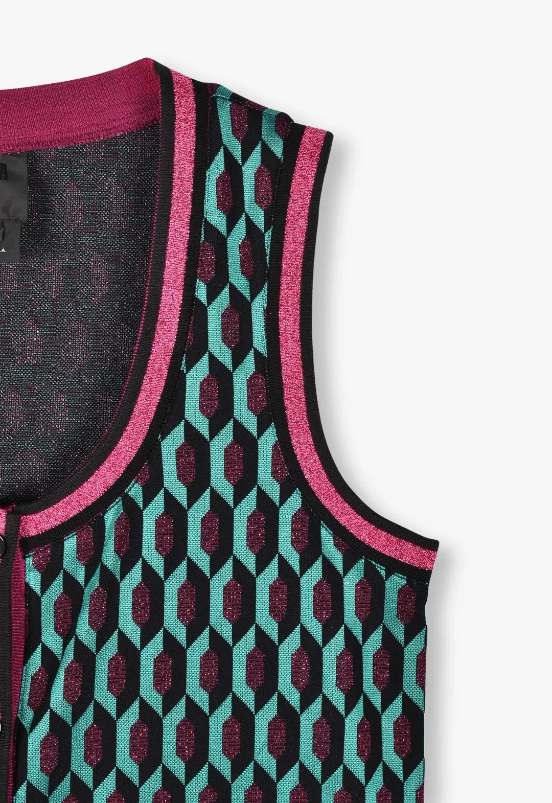 GLITTER GEO JACQUARD LONG VEST