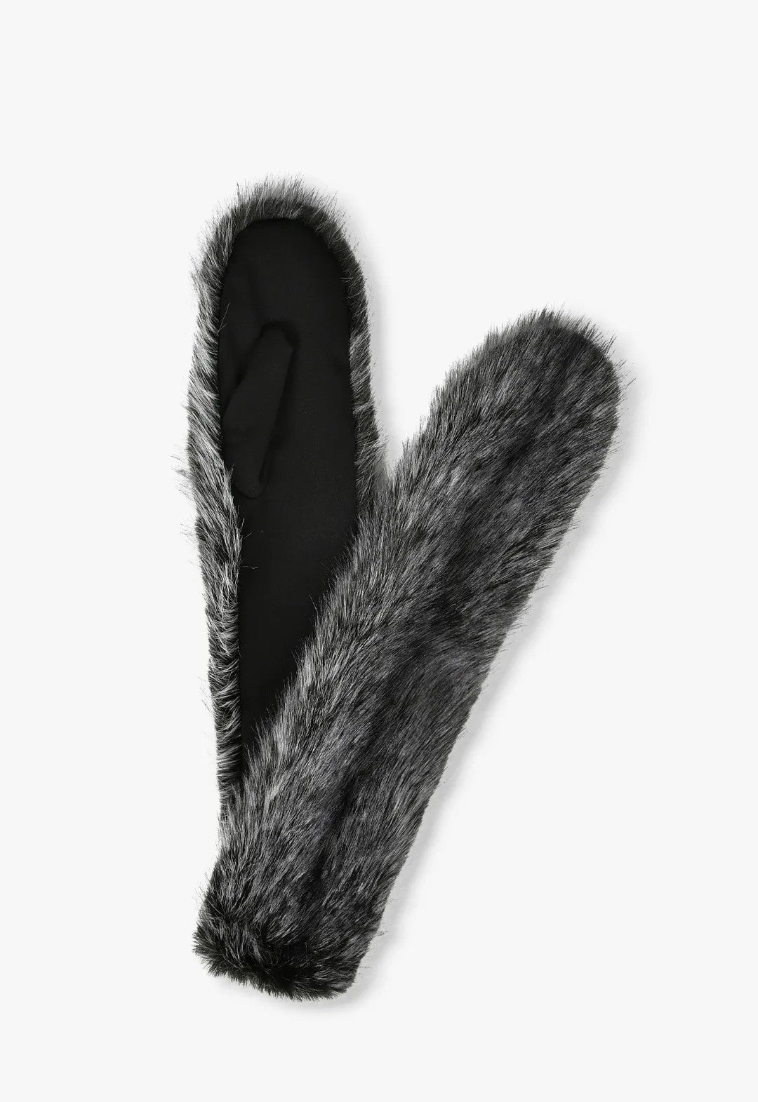 FAUX SILVER FOX MITTENS