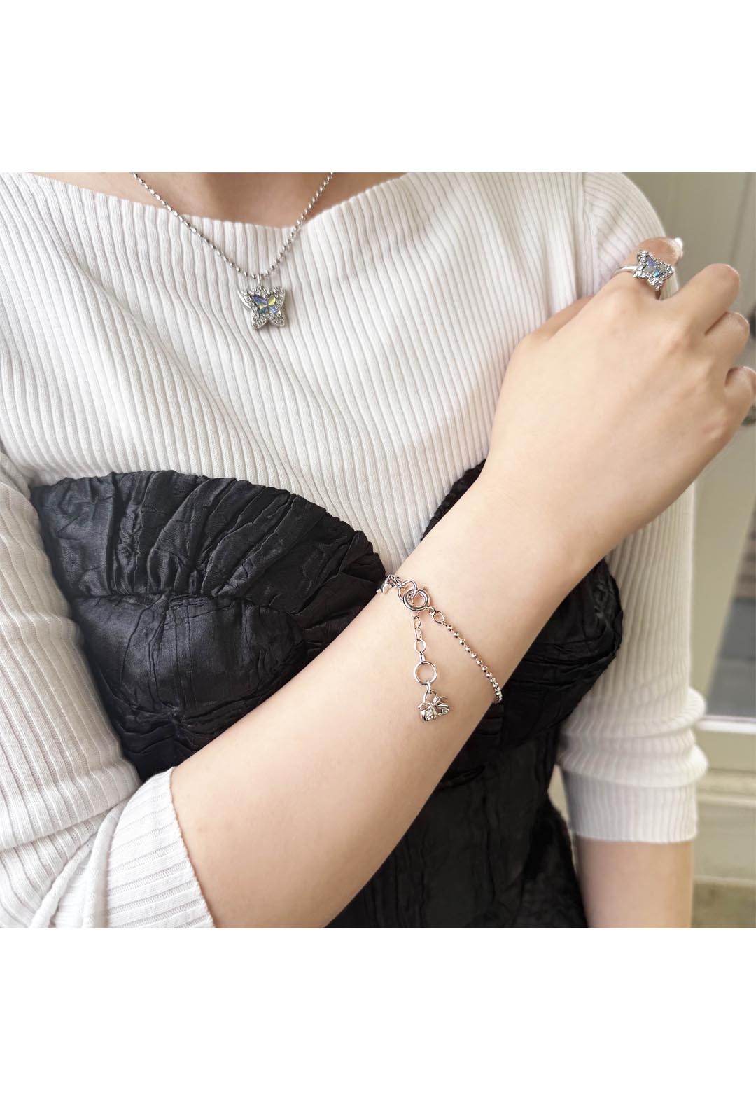 Sparkle Butterfly Motif Bracelet