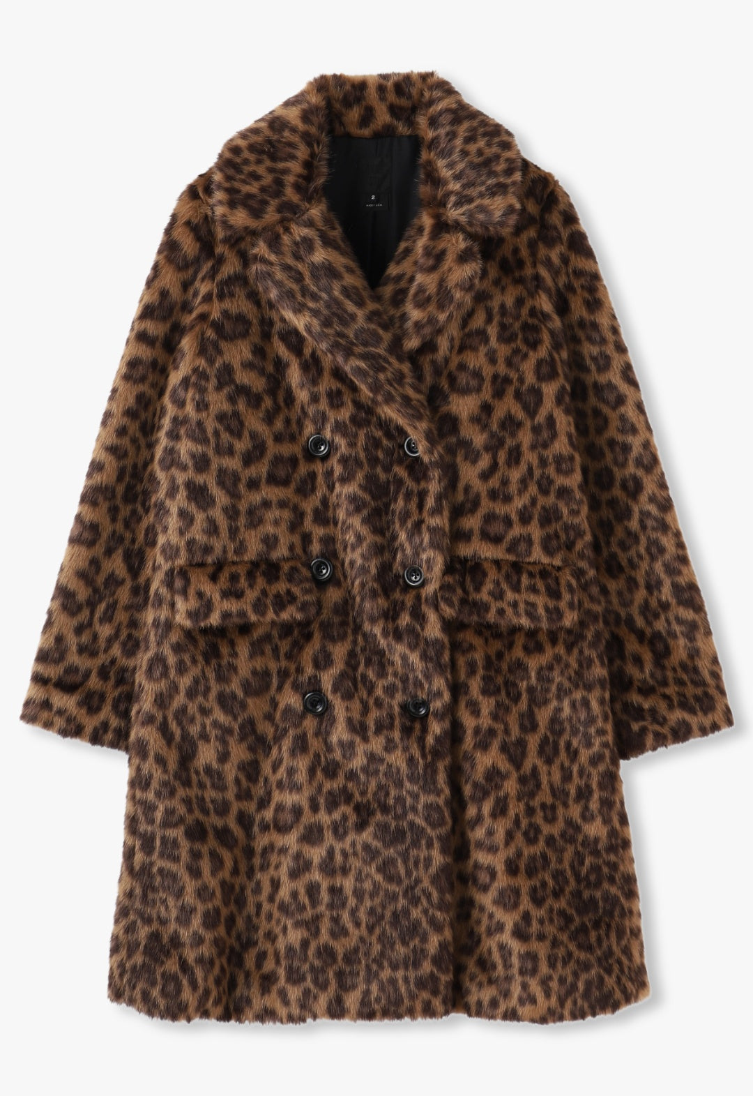 LEOPARD DOUBLE BREASTED COAT