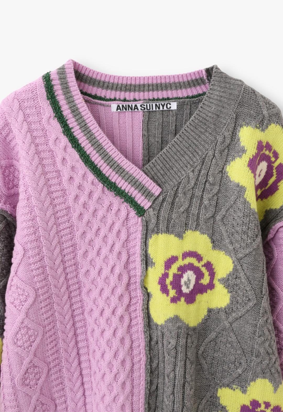 Floral pattern MIX jacquard pullover