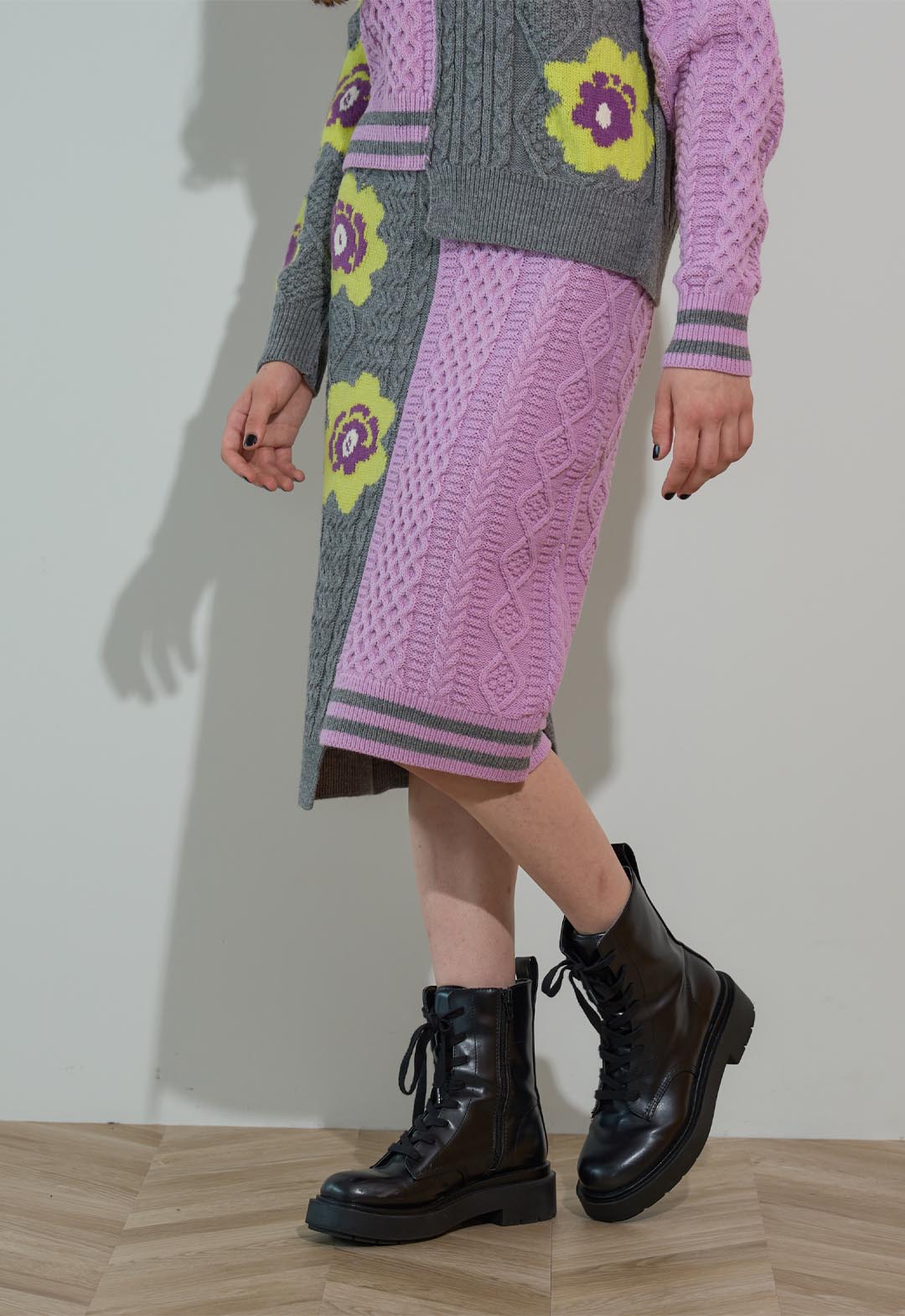 Floral pattern MIX jacquard skirt