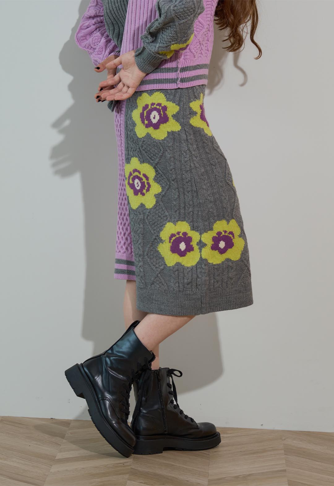 Floral pattern MIX jacquard skirt