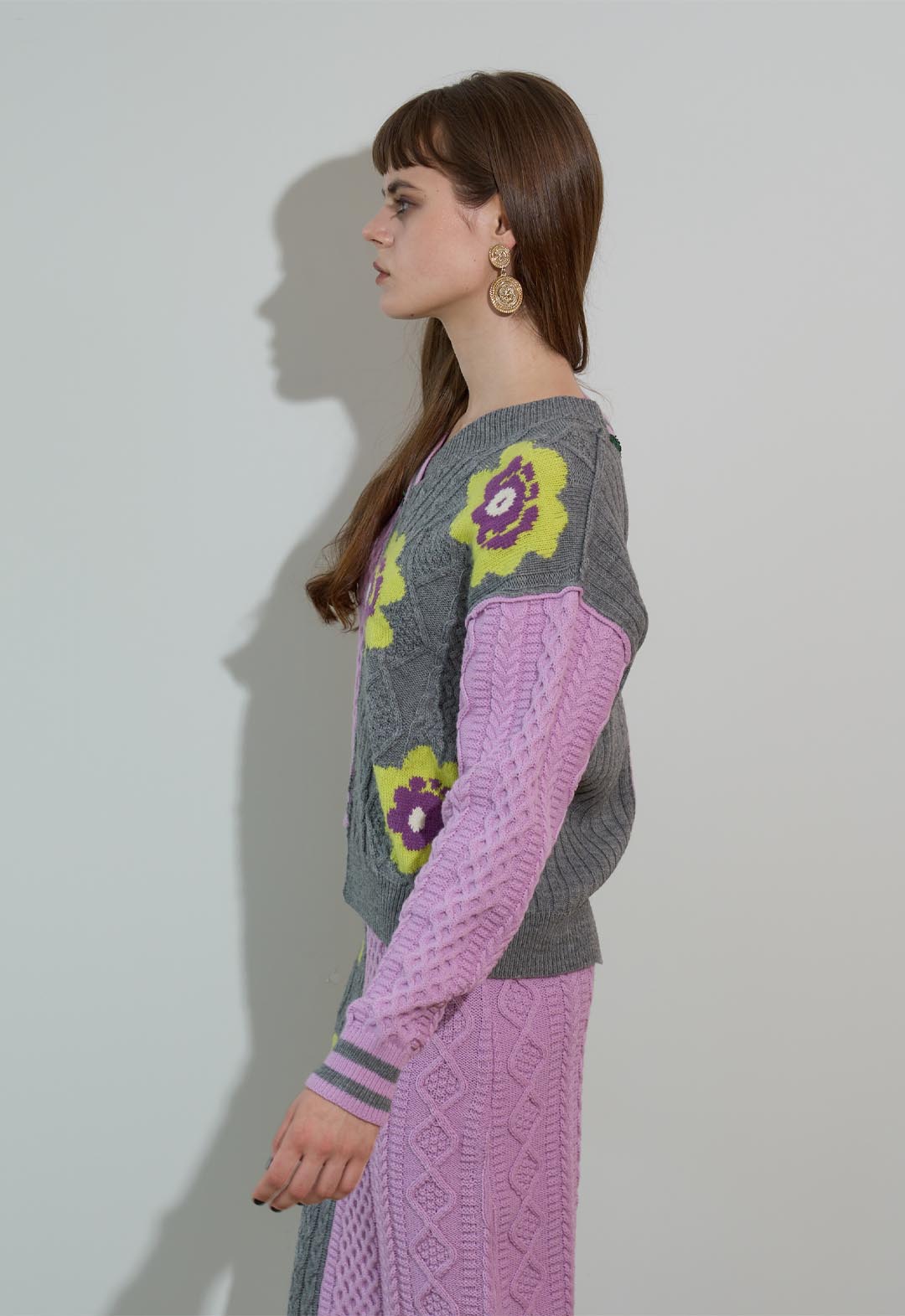 Floral pattern MIX jacquard pullover