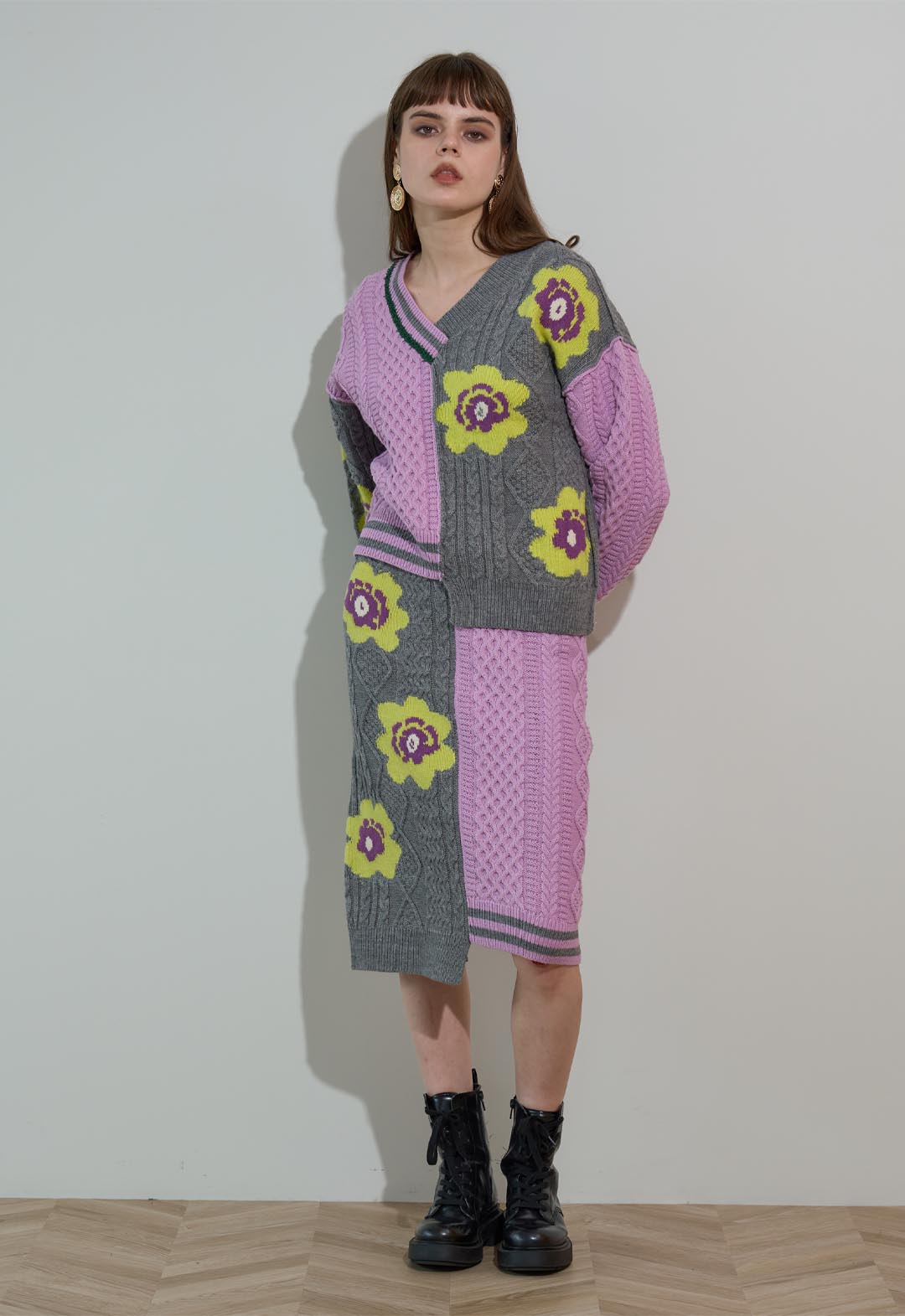 Floral pattern MIX jacquard skirt