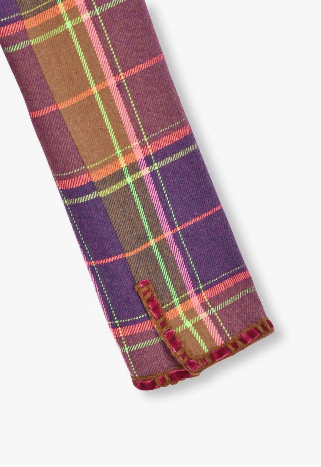 CARAMEL & MAGENTA PLAID RIBBON JACKET